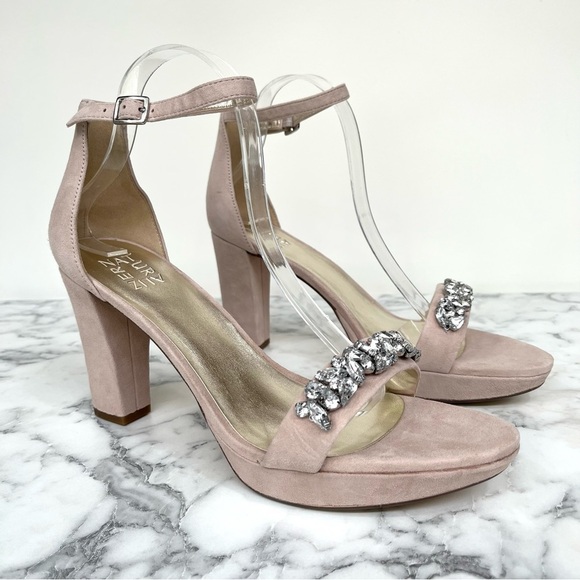 Naturalizer Cassano Blush Pink Suede Heels Comfortable Romantic Wedding Size 11 - Picture 1 of 9